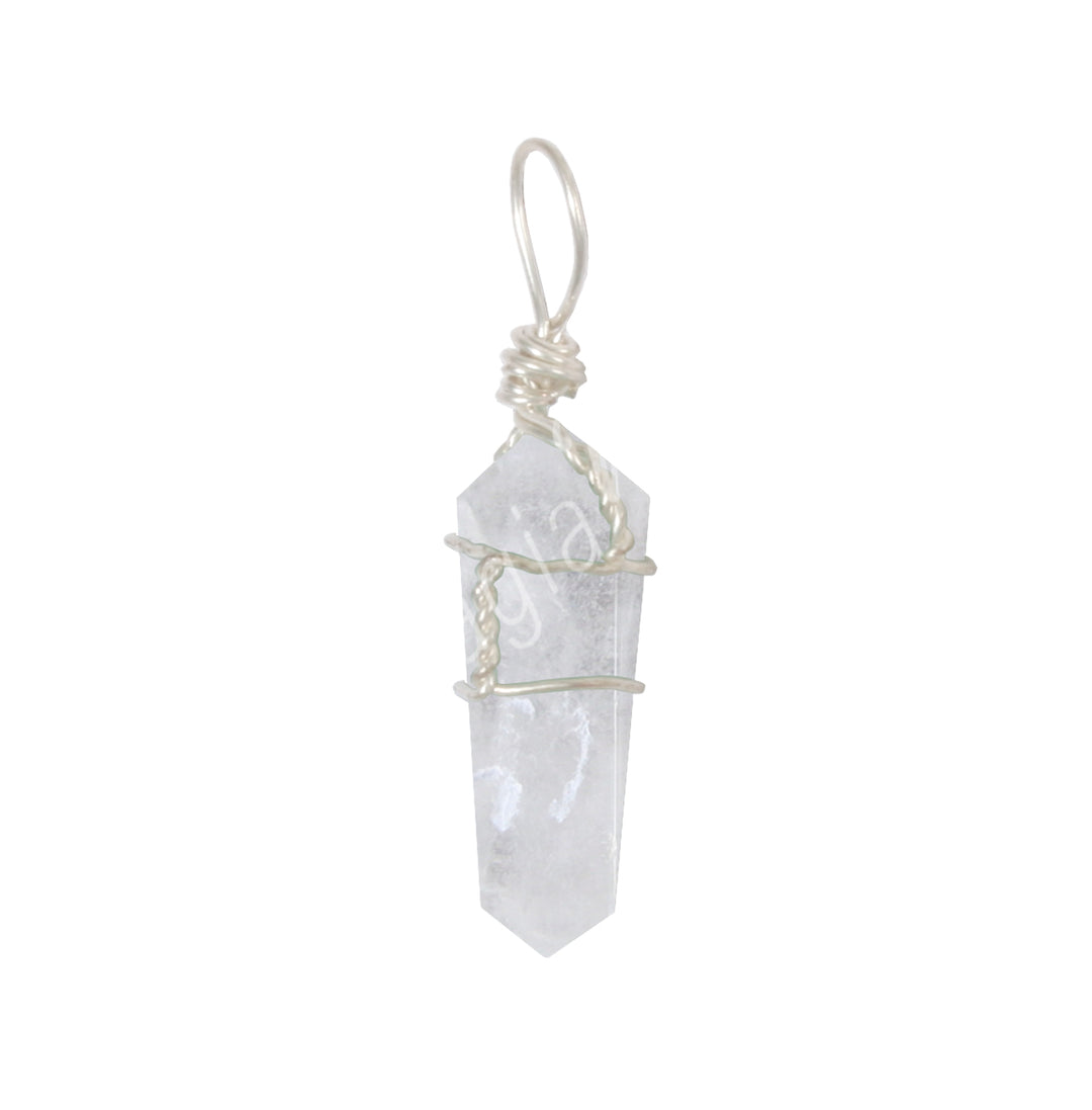 Pendant Wire Wrap Crystal Quartz 1.5-1.75″