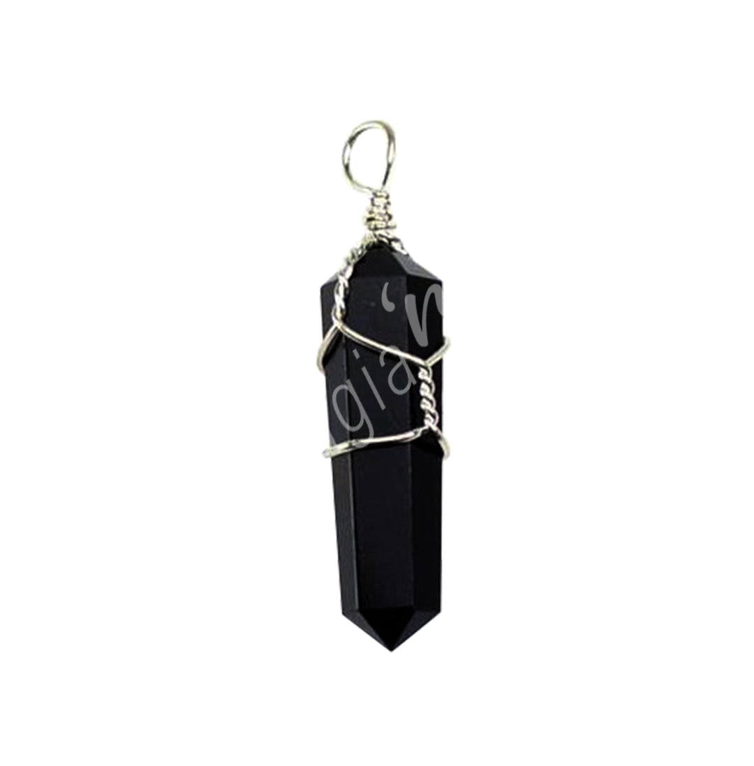 Colgante Envoltura de alambre Obsidiana negra 1.5-1.75″