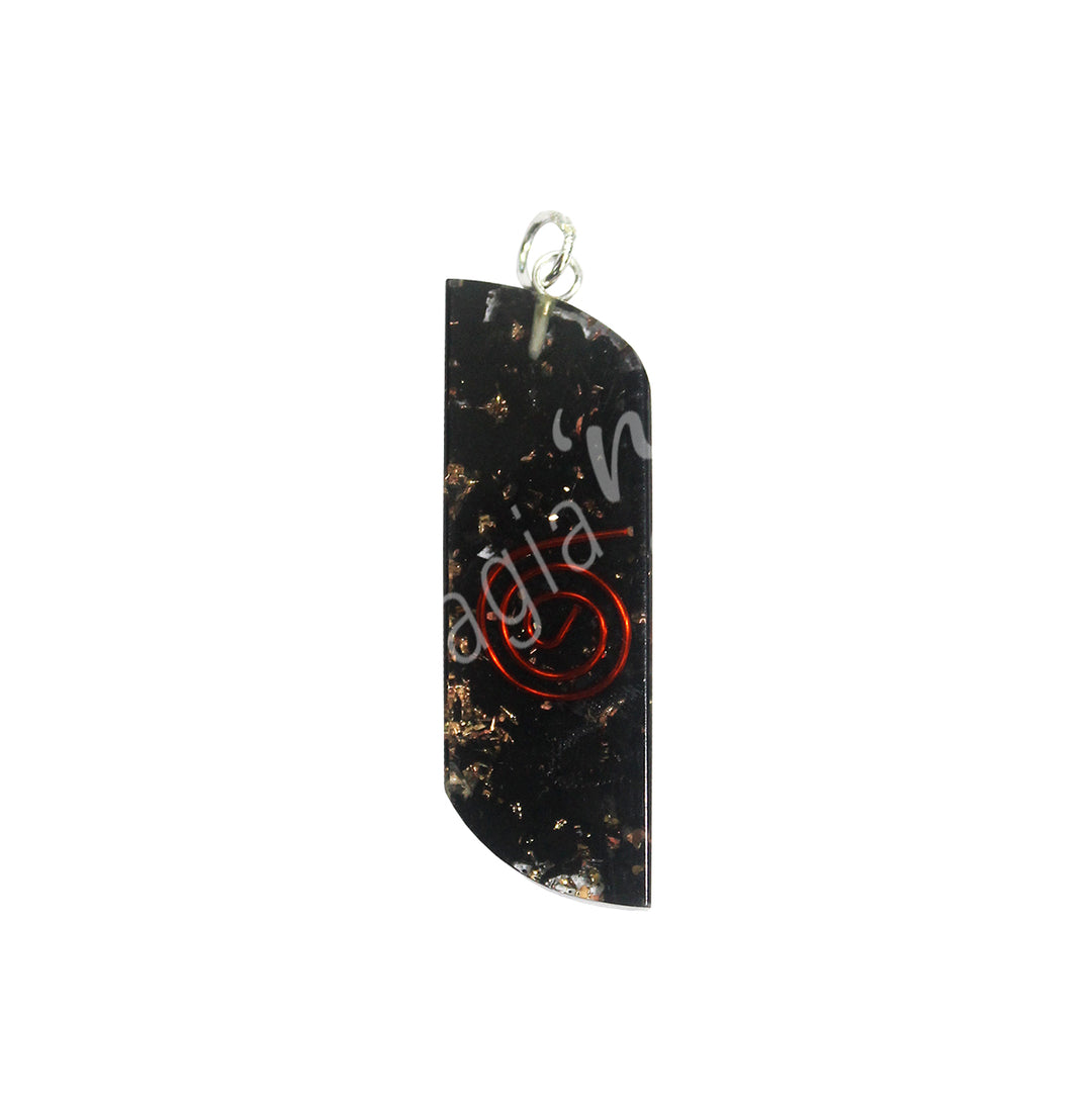 Pendant Orgone Shungite with Copper Spiral 2"