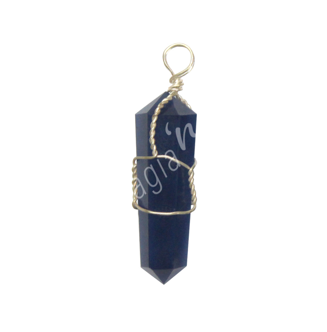 Pendant Wire Wrap Blue Onyx 1.5-1.75″