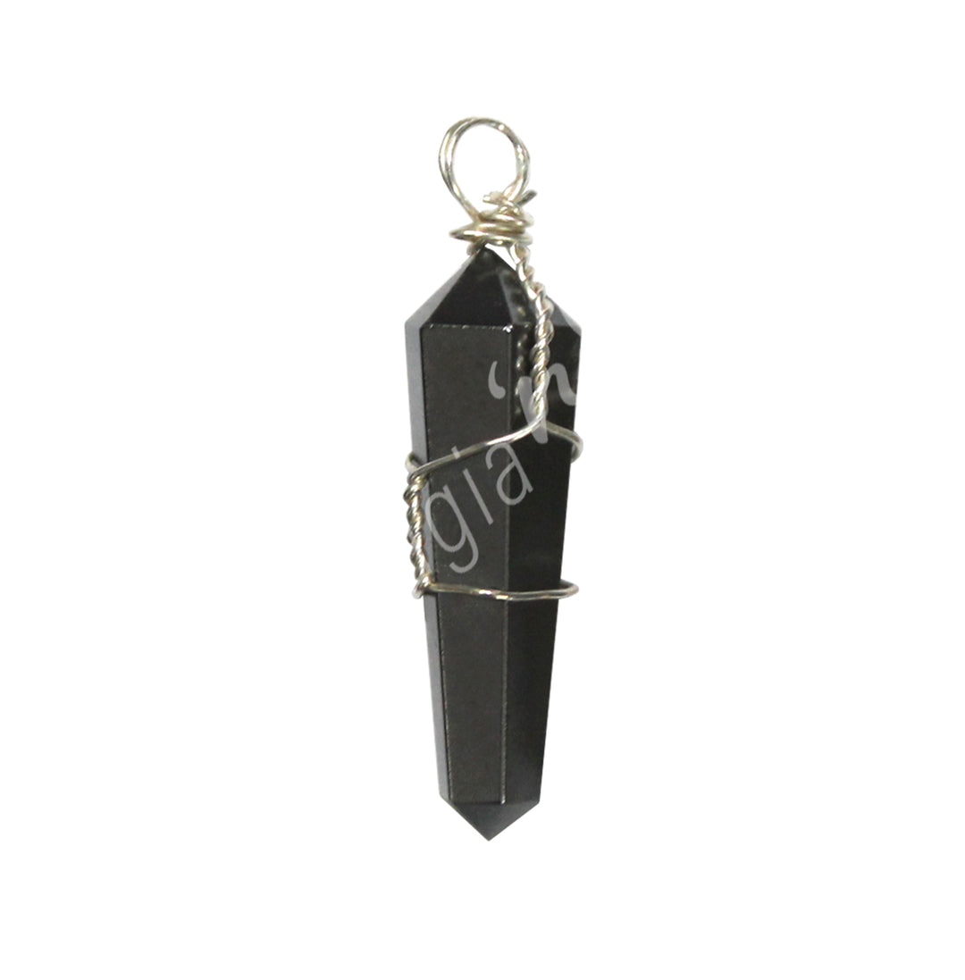 Pendant Wire Wrap Hematite 1.5-1.75″