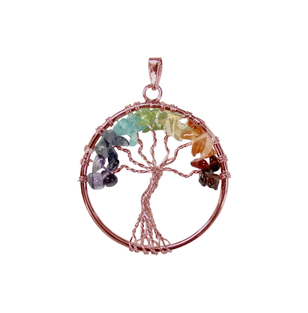 Pendant Chakra Copper Plated Tree of Life 1.5″
