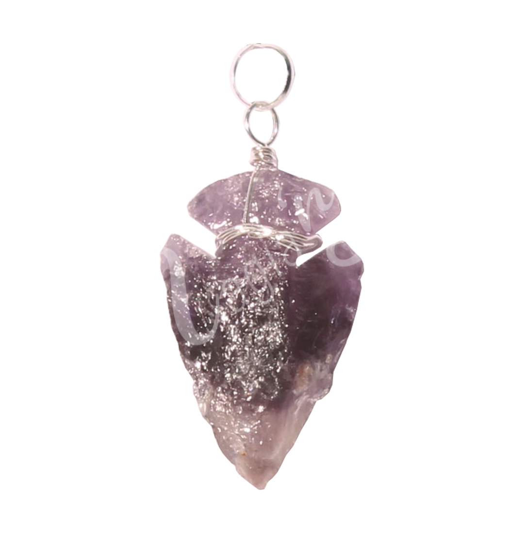 Pendant Amethyst Arrow Head 1.5"