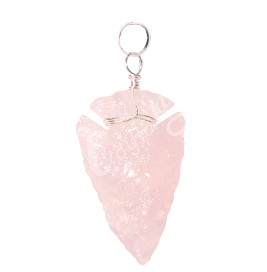 Pendant Rose Quartz Arrow Head 1.5"