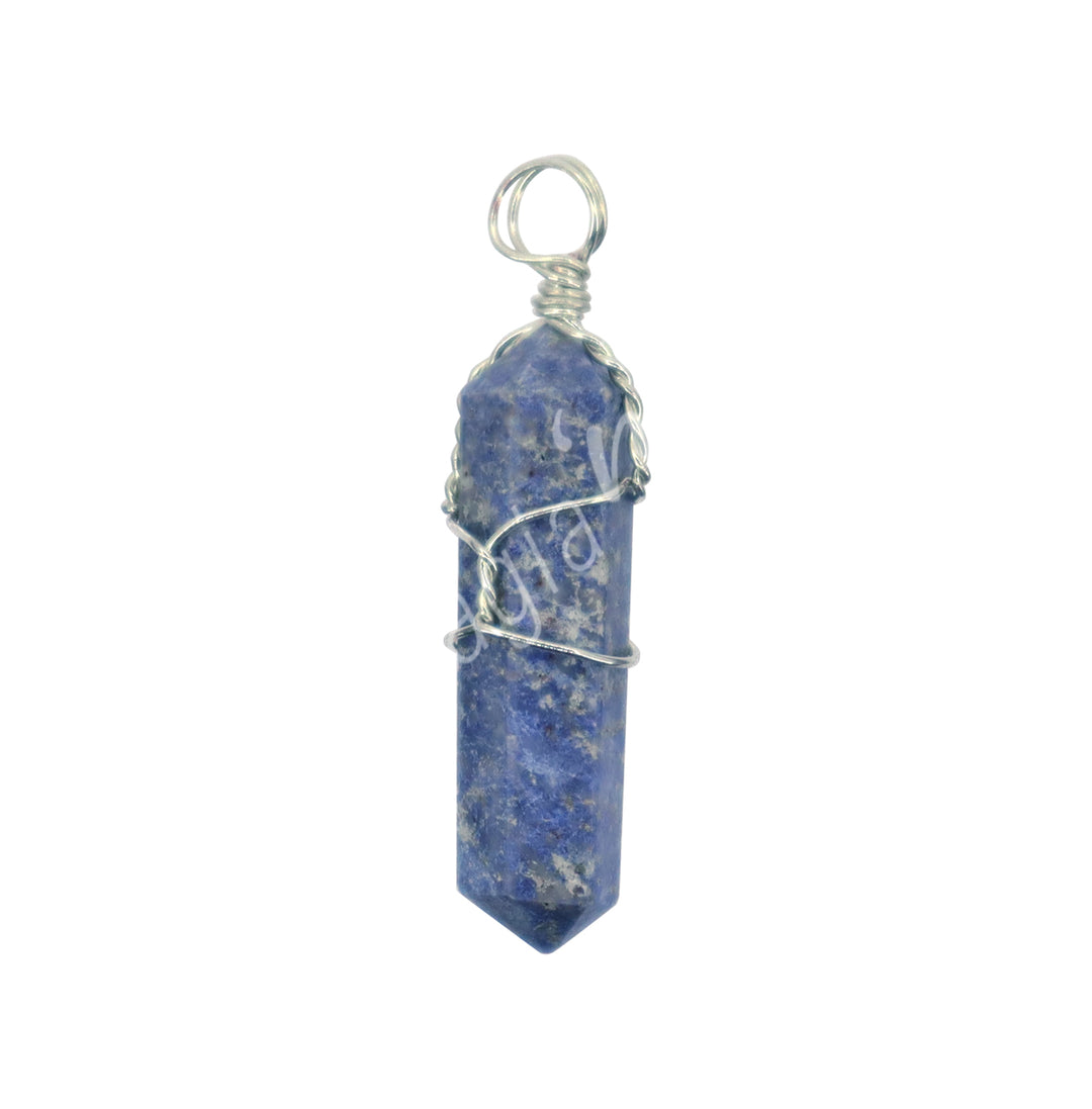 Pendant Wire Wrap Dumortierite 1.5″