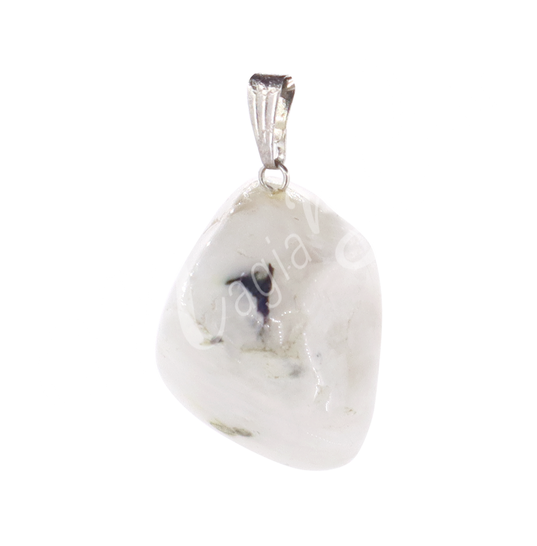 Pendant Tumbled Stone Rainbow Moonstone