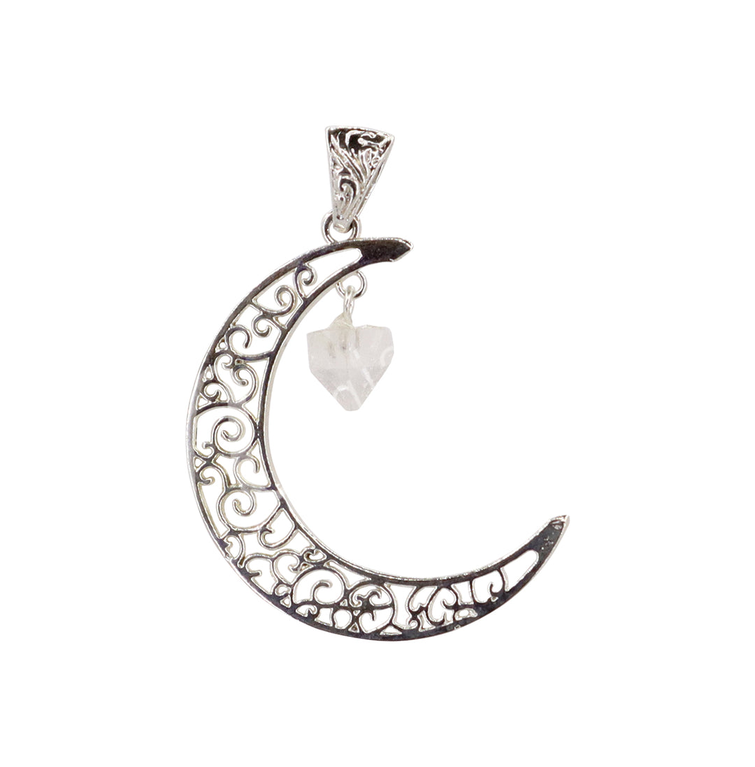 Pendant Moon with Hanging Apophyllite 2″