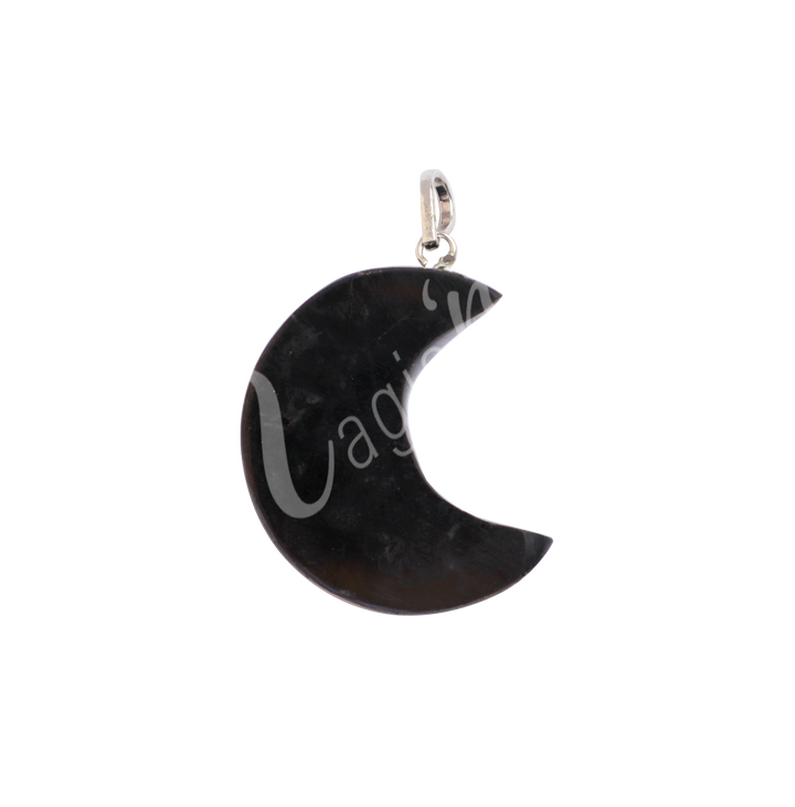 Colgante Luna Creciente de Turmalina Negra