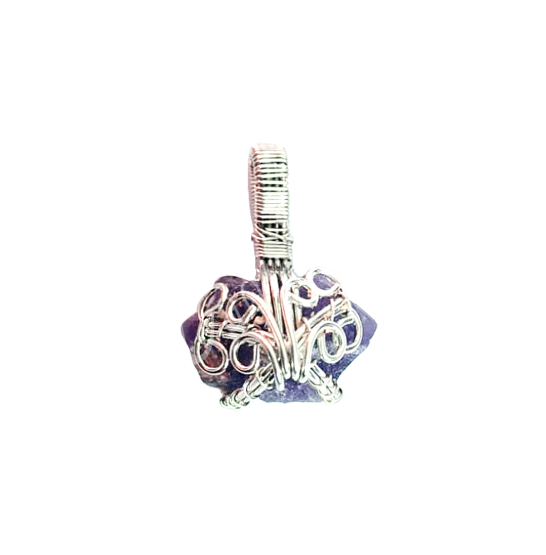 Pendant Wire Wrap Rough Amethyst 1.25-1.5"