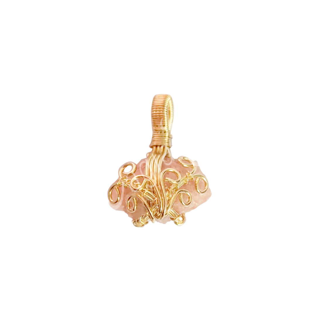Pendant Wire Wrap Rough Sunstone 1.25-1.5″