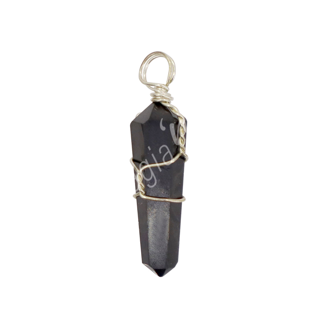 Pendant Wire Wrap Shungite 1.5"
