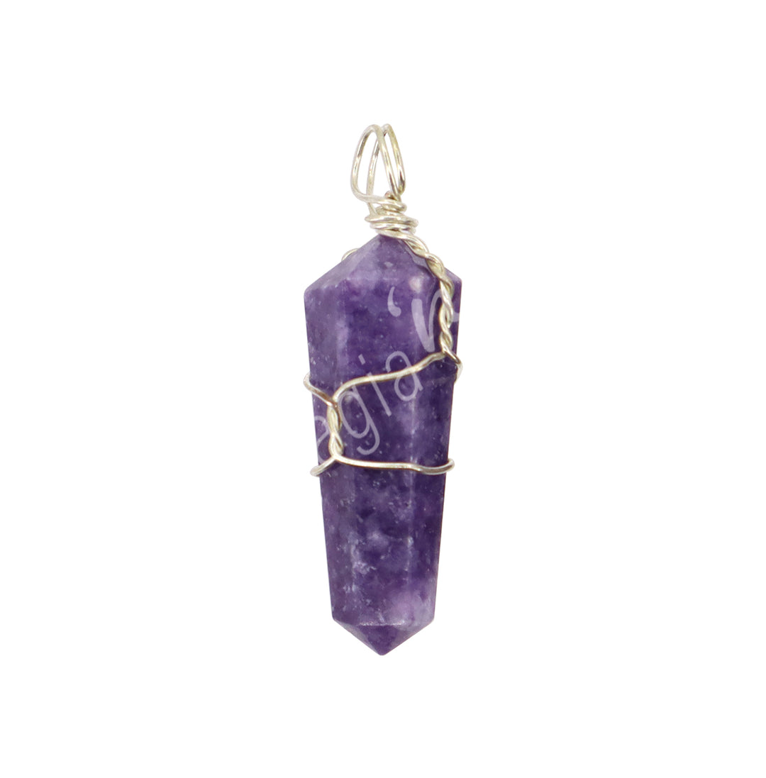 Pendant Wire Wrap Lepidolite 1.5"