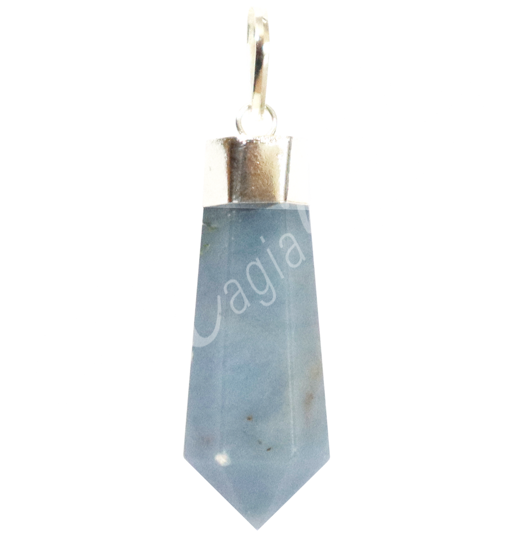 Pendant Faceted Point Angelite 1.5"
