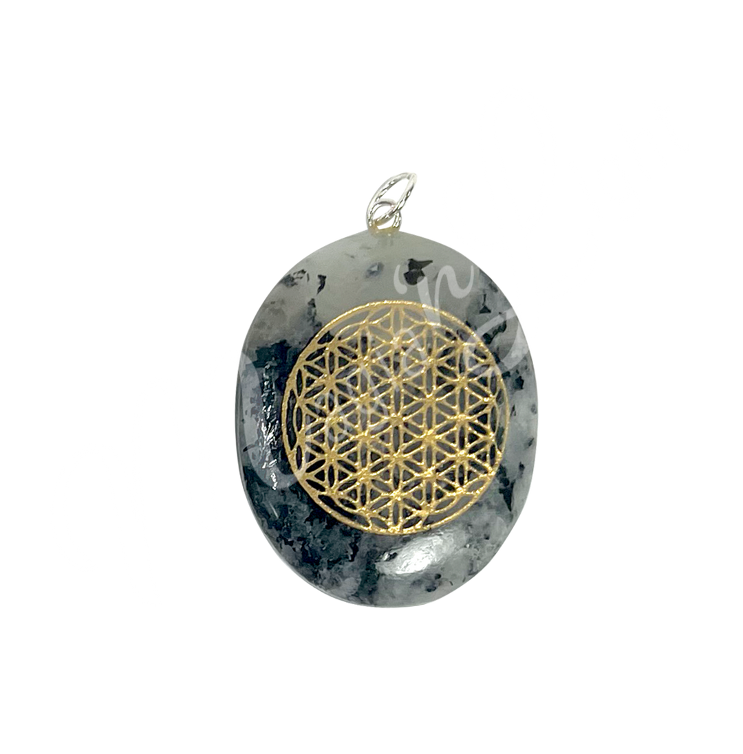 Pendant Worry Stone Rainbow Moonstone
