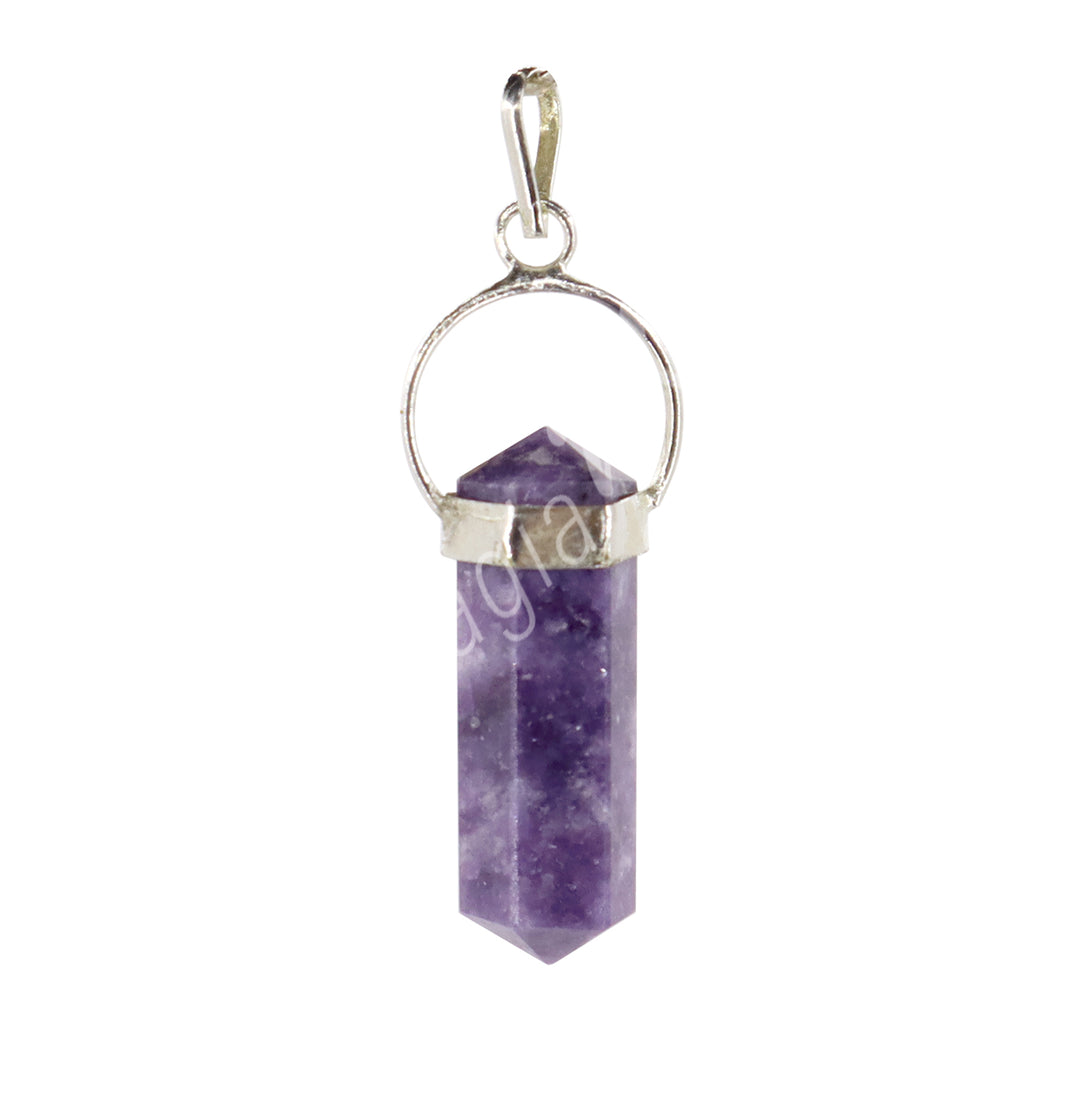 Pendant Point Double Terminated Lepidolite 2"