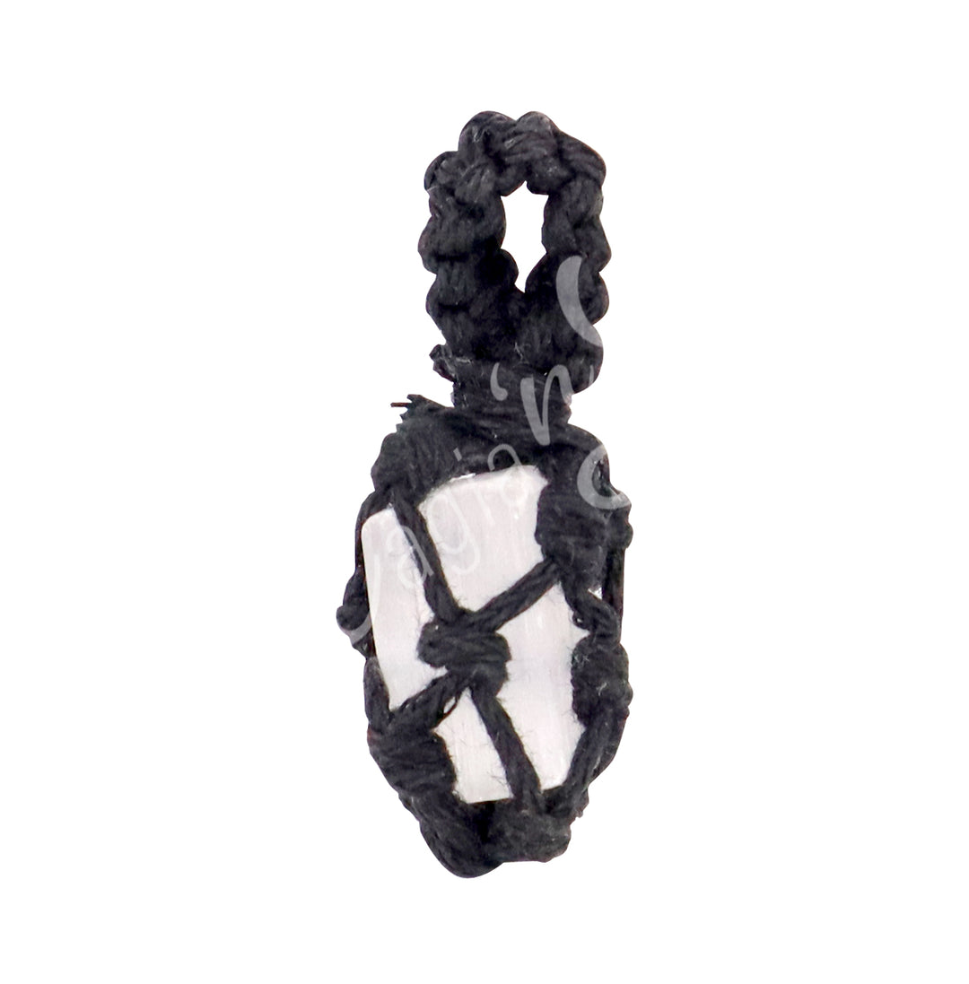 Pendant Thread Cage Selenite Rough 1.5-2"