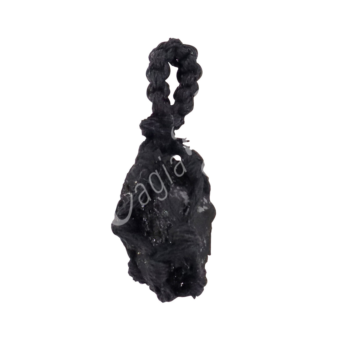 Pendant Thread Cage Black Tourmaline Rough 1.5-2"