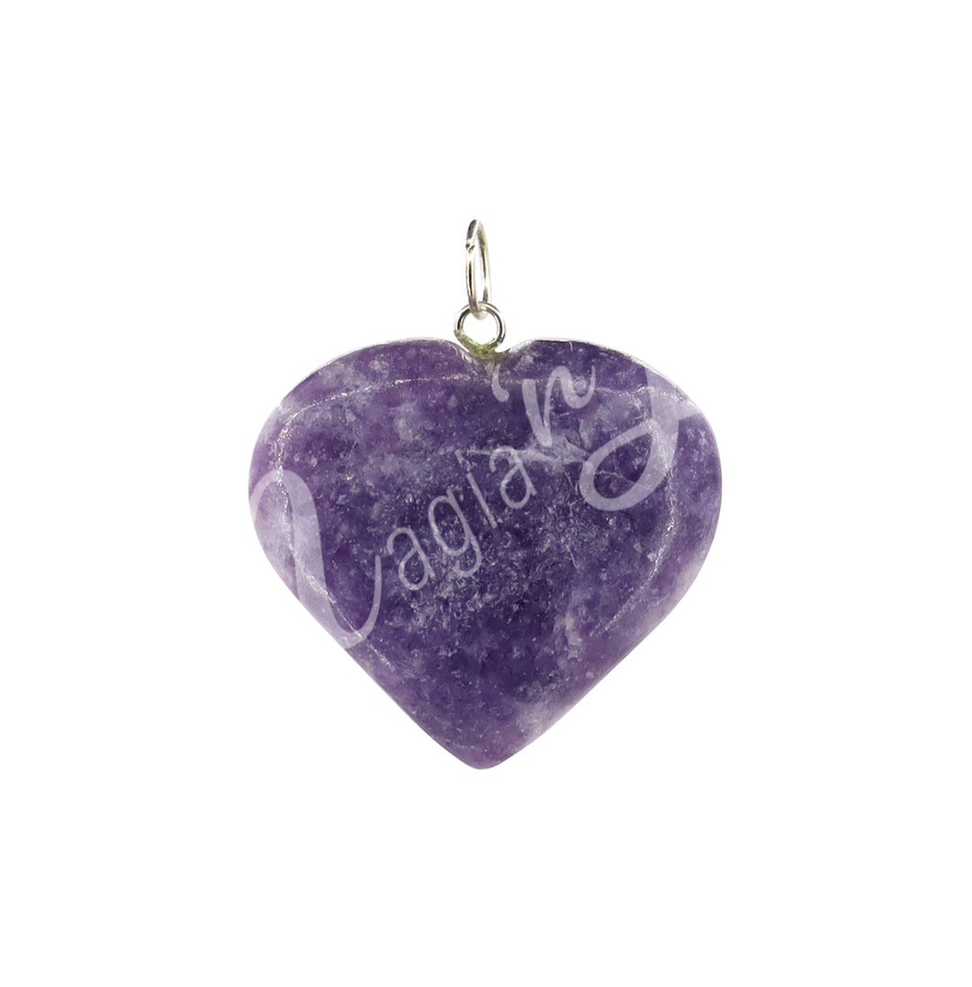 Pendant Heart Lepidolite 1"