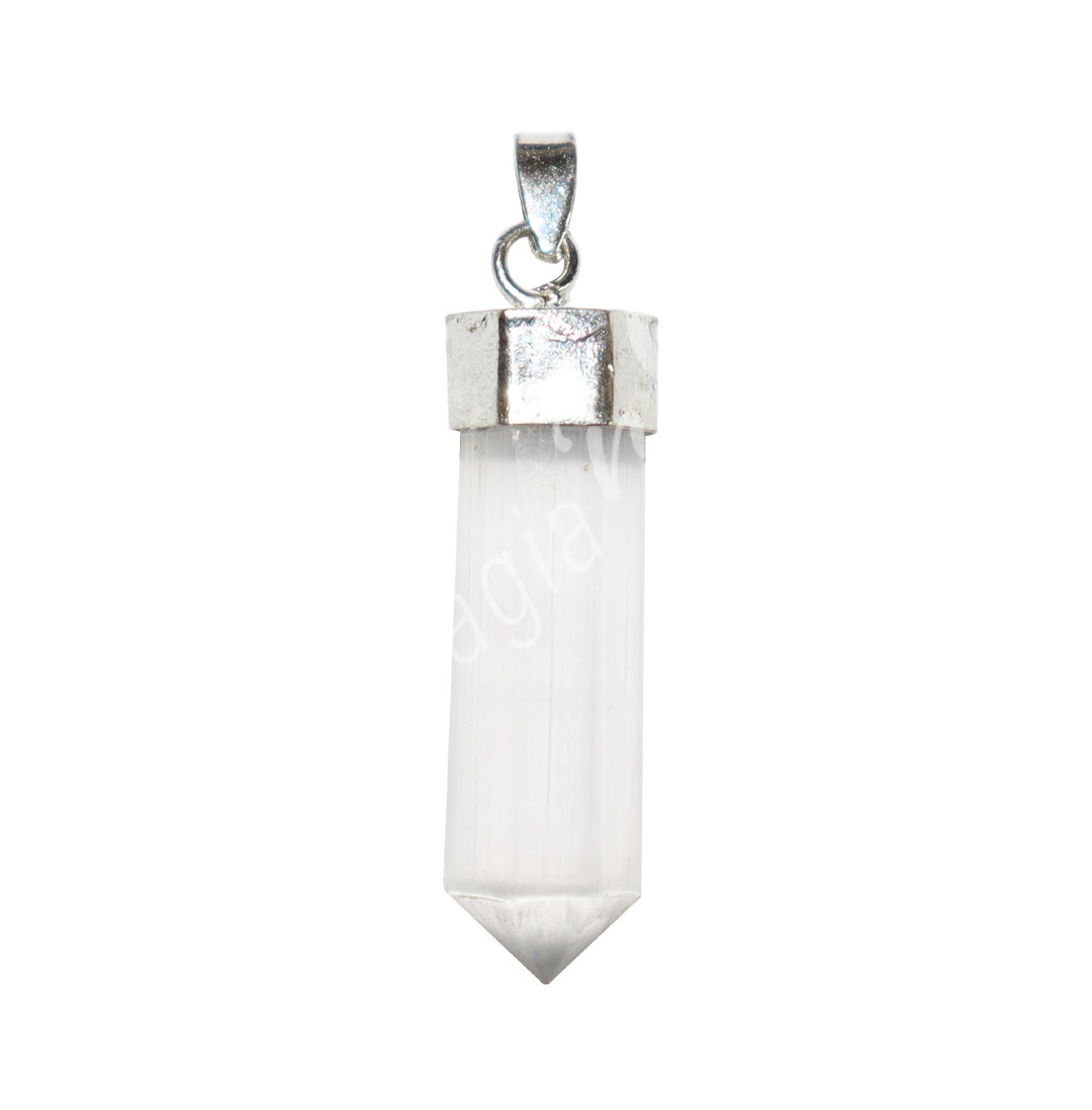 Pendant Point Pencil Selenite with Cap 1.5-1.75"