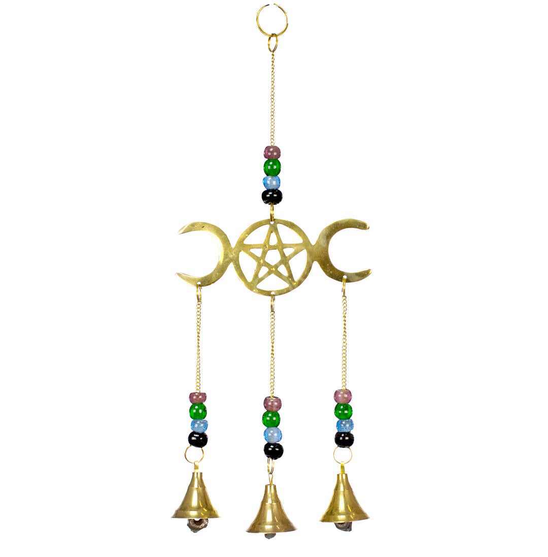 Hanging Triple Moon w 3 Bells