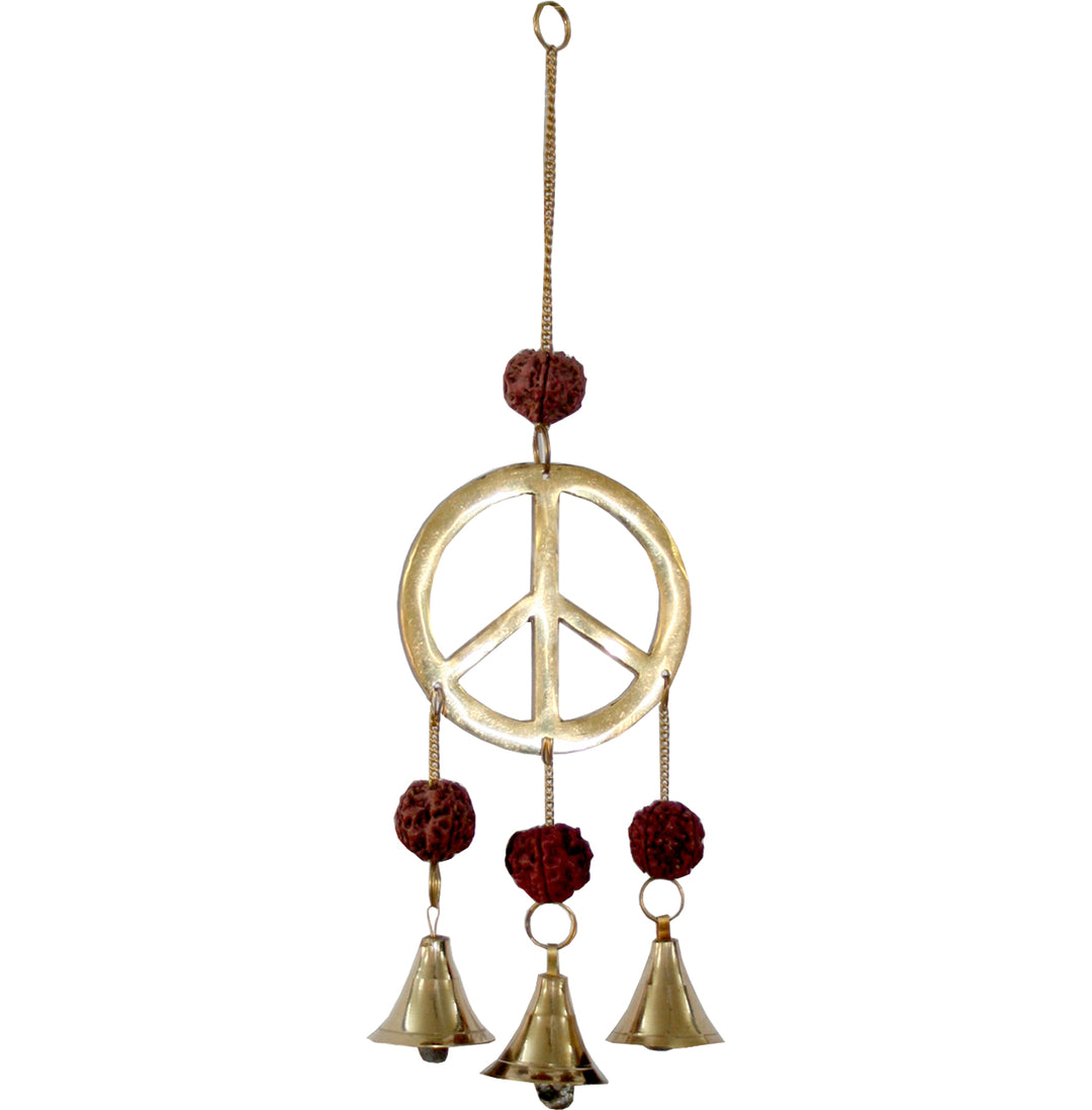Hanging Peace w Rudraksha & 3 Bells