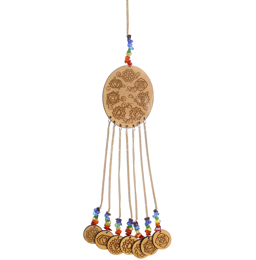 Hanging Wood Laser Engraved Chakra