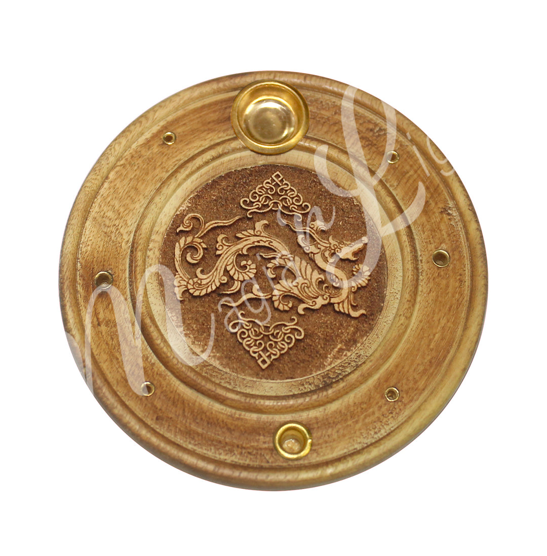 Incense Holder Wood Dragon Carved