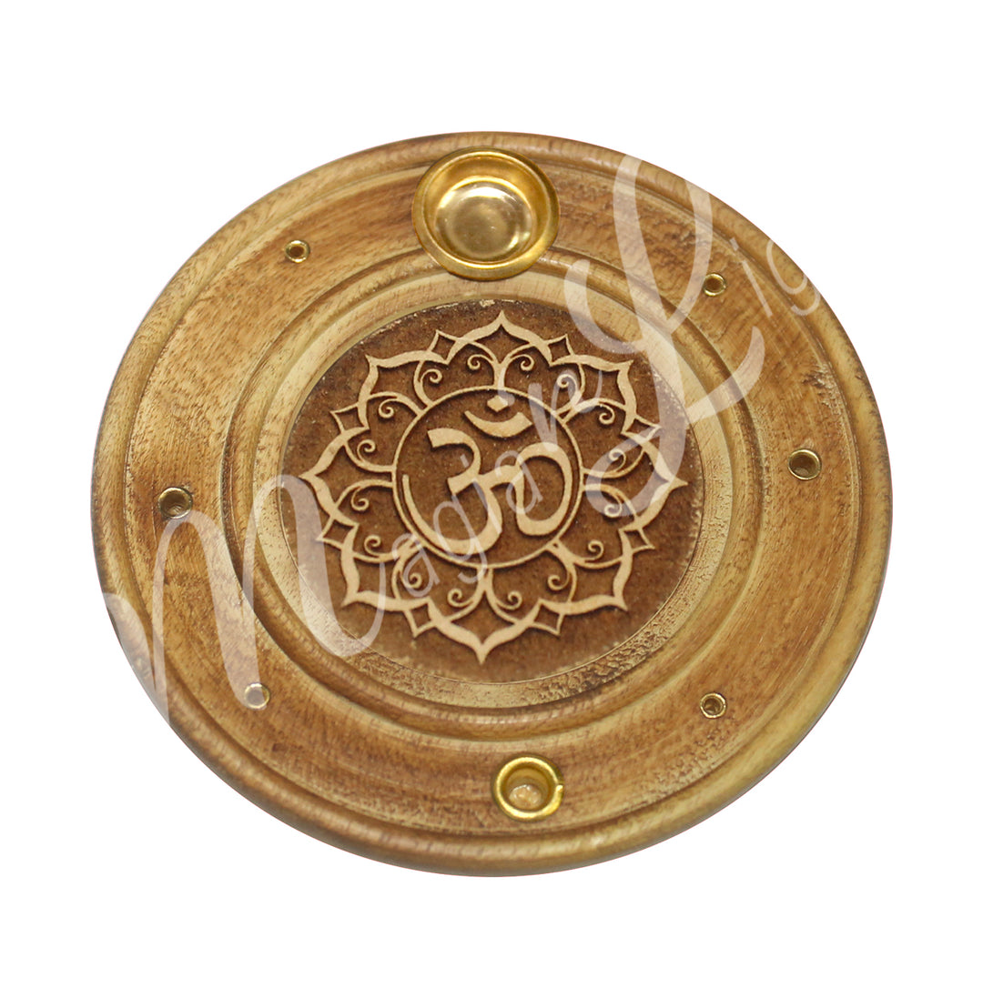 Incense Holder Wood OM Carved