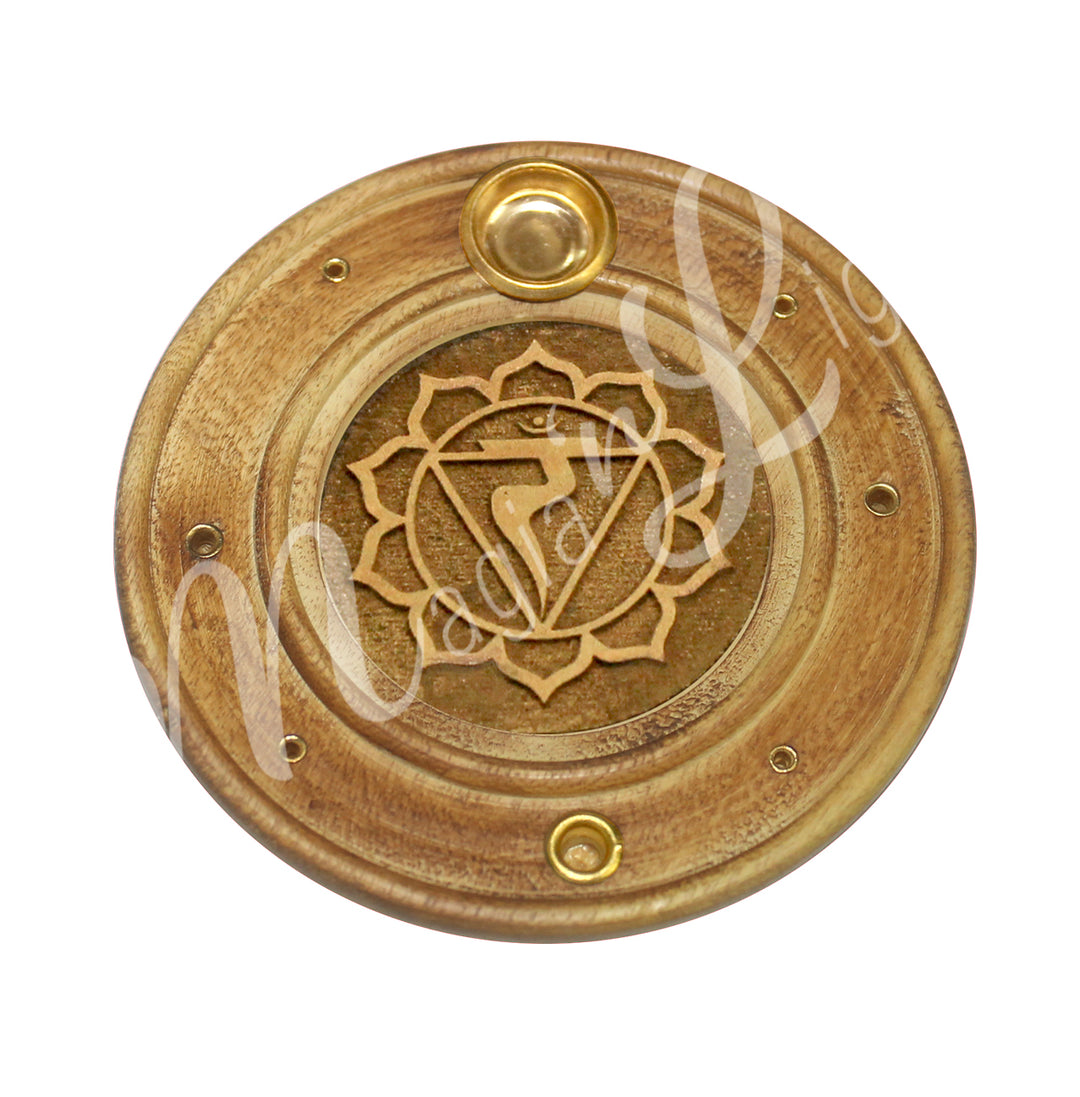 Incense Holder Wood Solar Plexus Chakra Carved