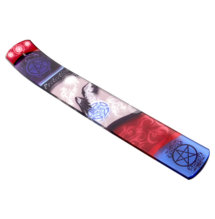 Incense Holder Glass Raven & Pentacle Print