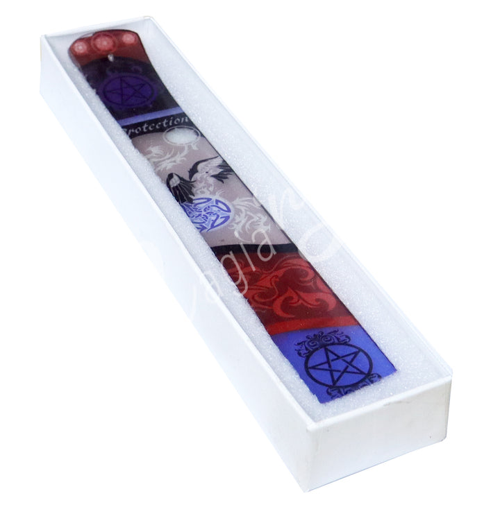 Incense Holder Glass Raven & Pentacle Print