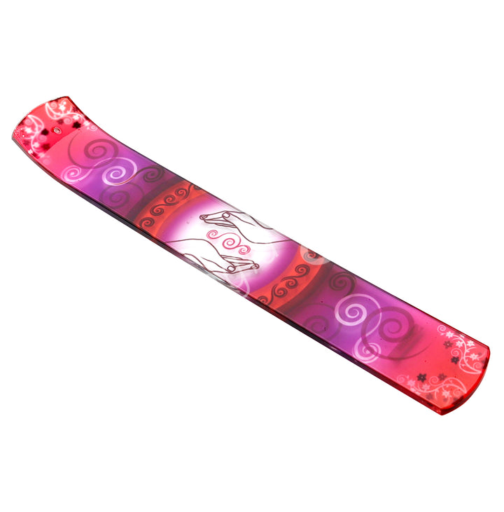 Incense Holder Glass Healing Hands Print