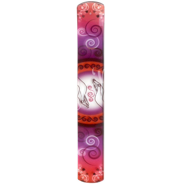 Incense Holder Glass Healing Hands Print