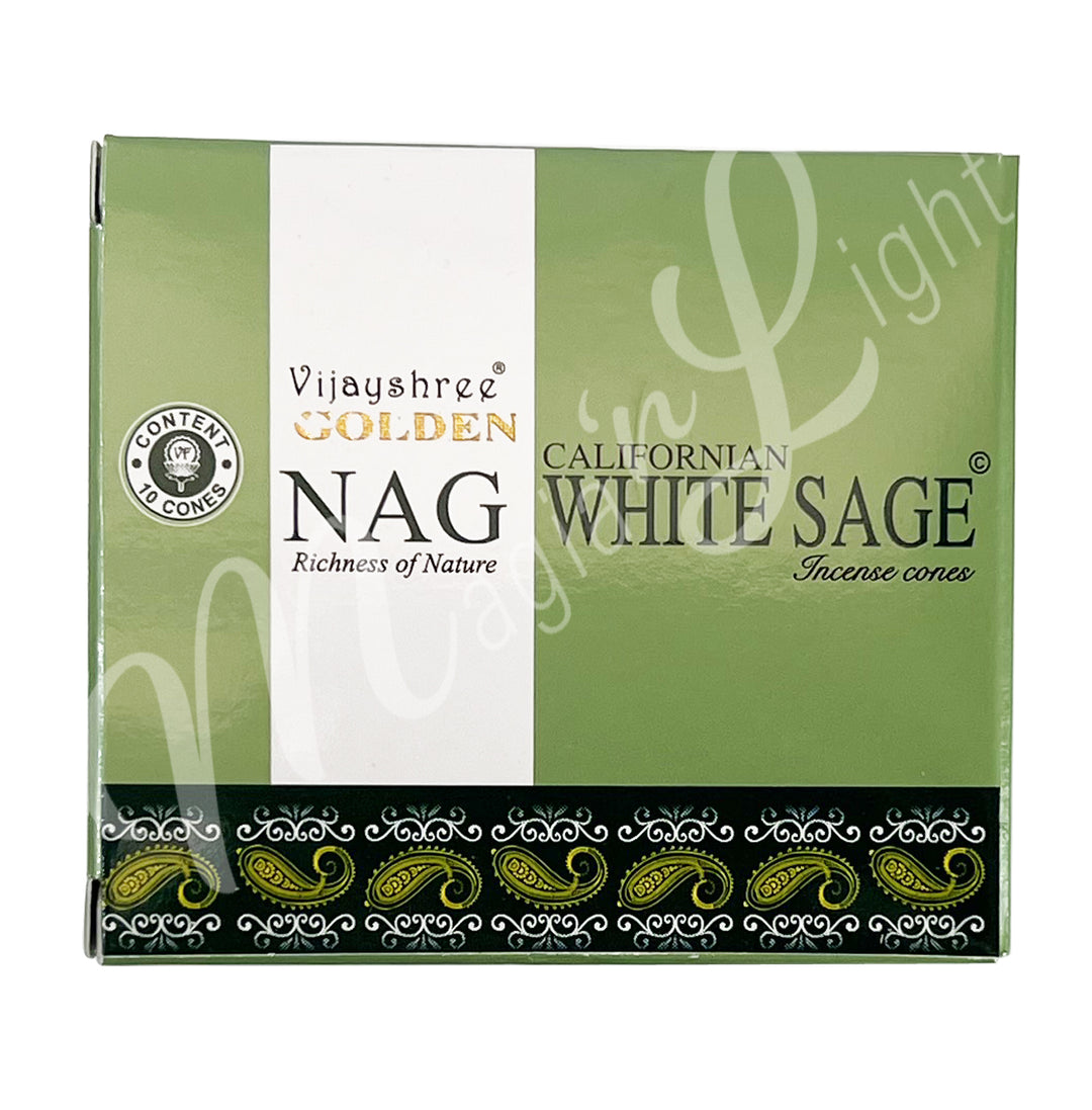 Golden Nag Cono de Incienso Salvia Blanca