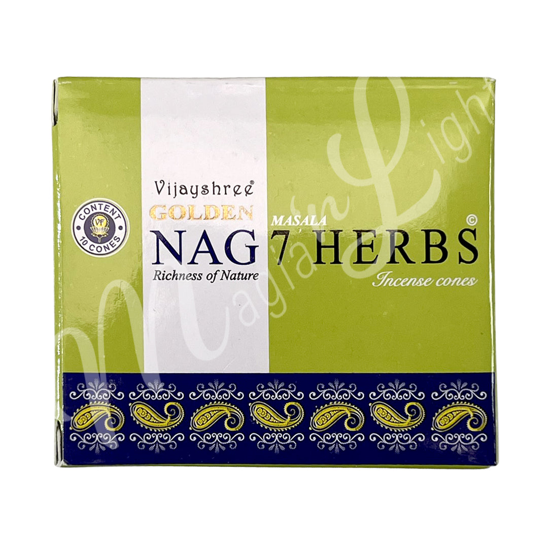 Golden Nag 7 Herbs Incense Cone