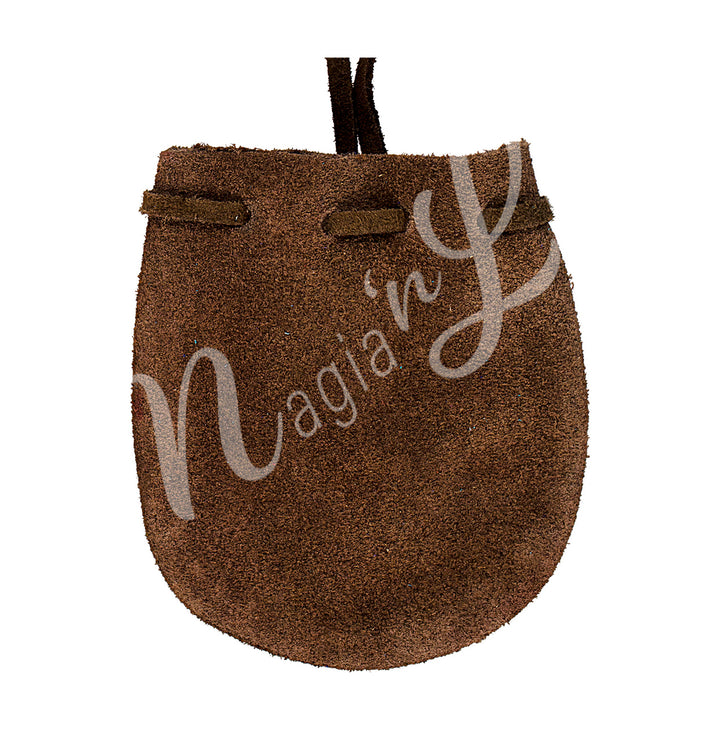 POUCH SUEDE ROUNDED WITH STRAP 3.25 X 2.75″