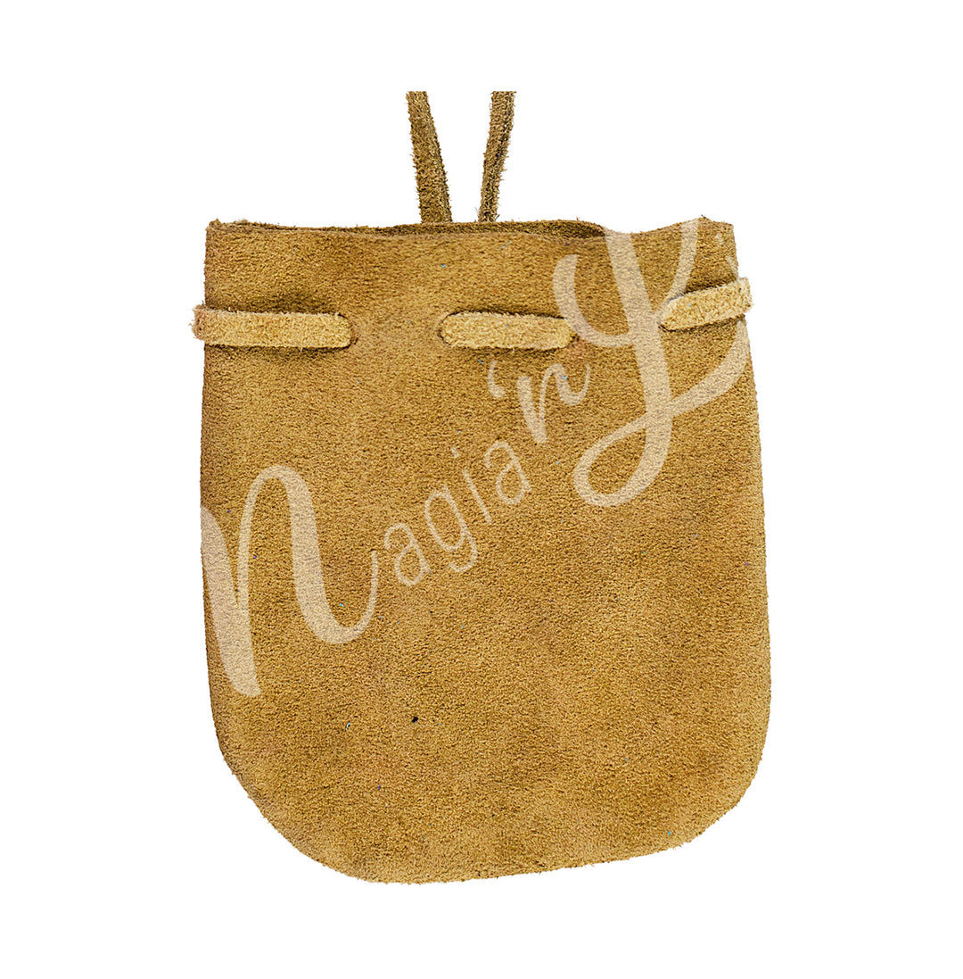 POUCH SUEDE ROUNDED WITH STRAP 3.25 X 2.75″