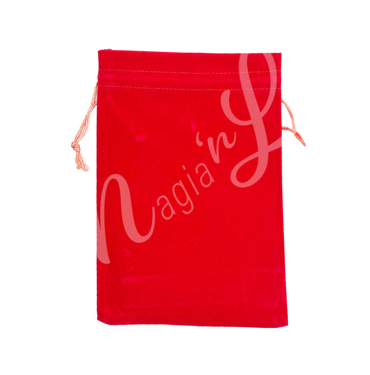 A red velvet bag.