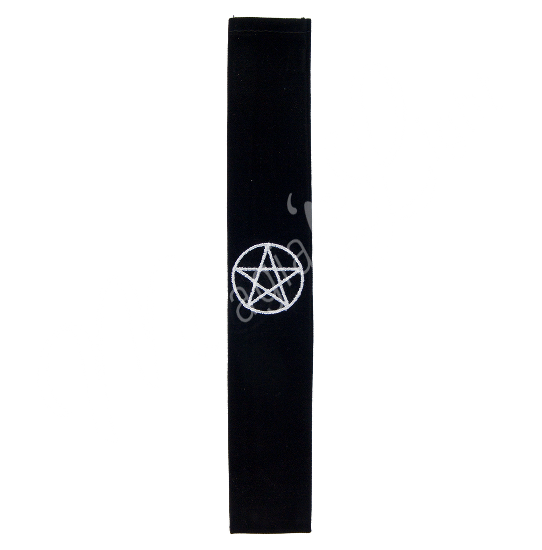 Wand Bag Black Velvet w Pentacle