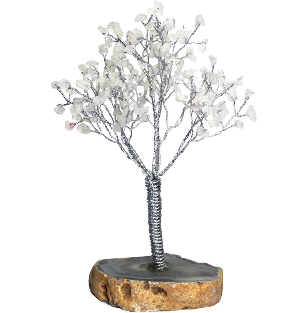 Gem Tree Rainbow Moonstone Chips with Agate Base 160 beads 7.5"