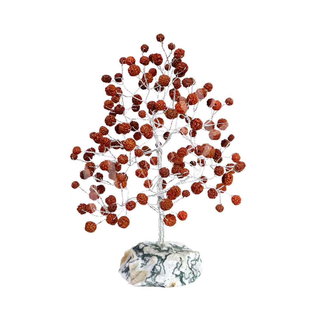 Gem Tree Rudraksha on Agate Base 160 Beads (7")