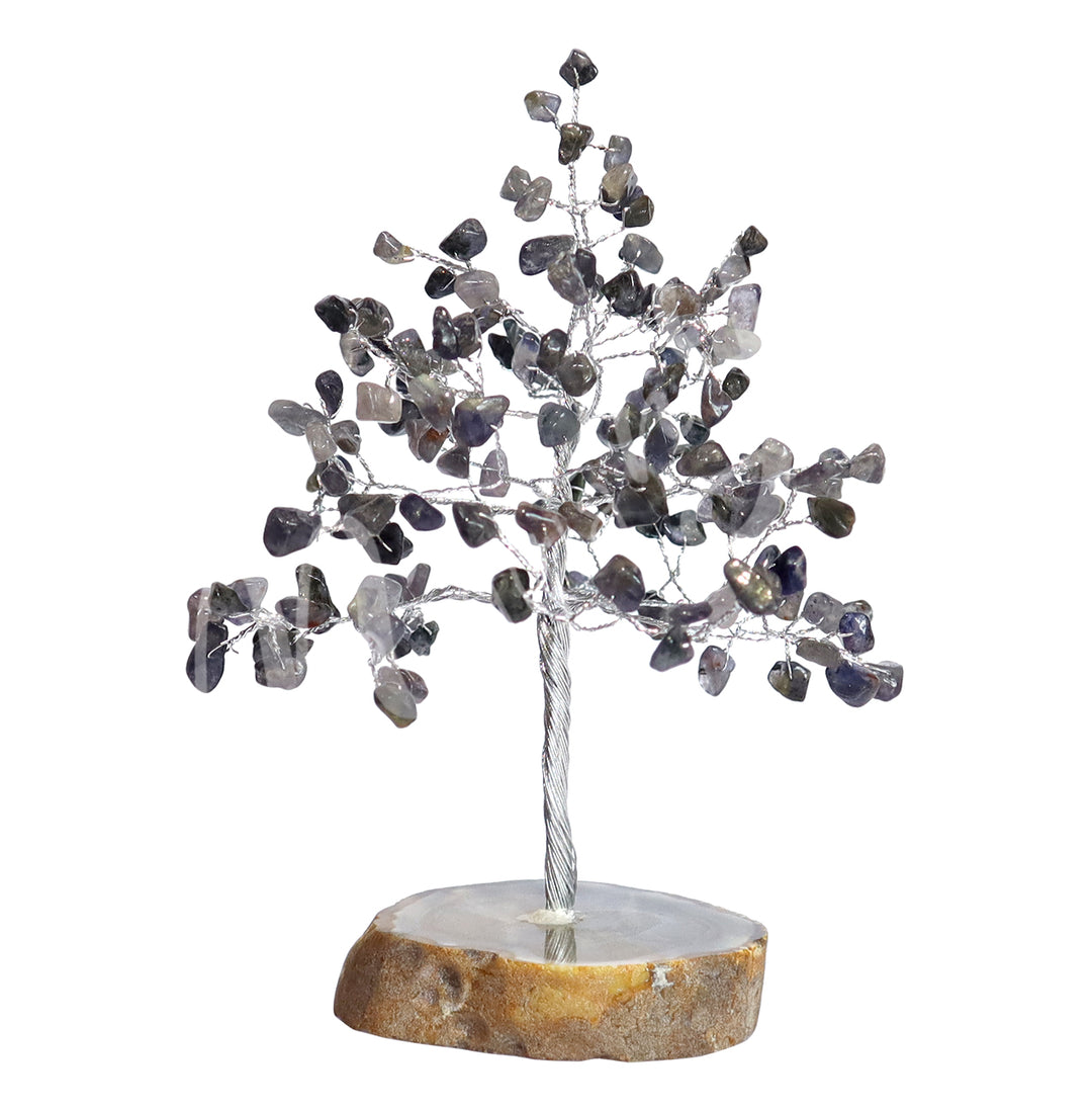 Gem Tree Iolite with Agate Base 160 Beads 7.5"