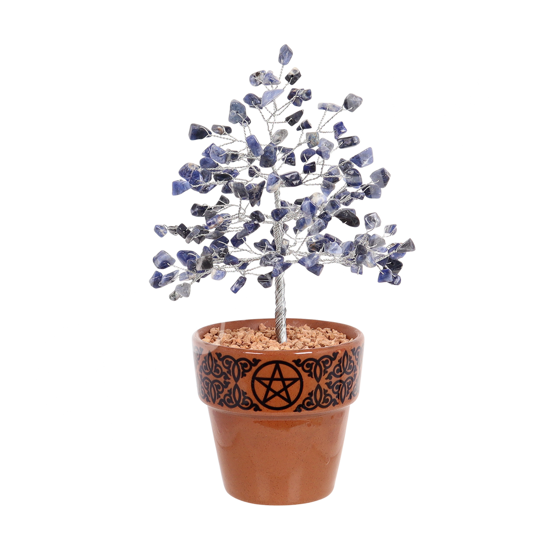 Árbol de Gemas en Maceta con Sodalita 160 Cuentas 7-7.5"