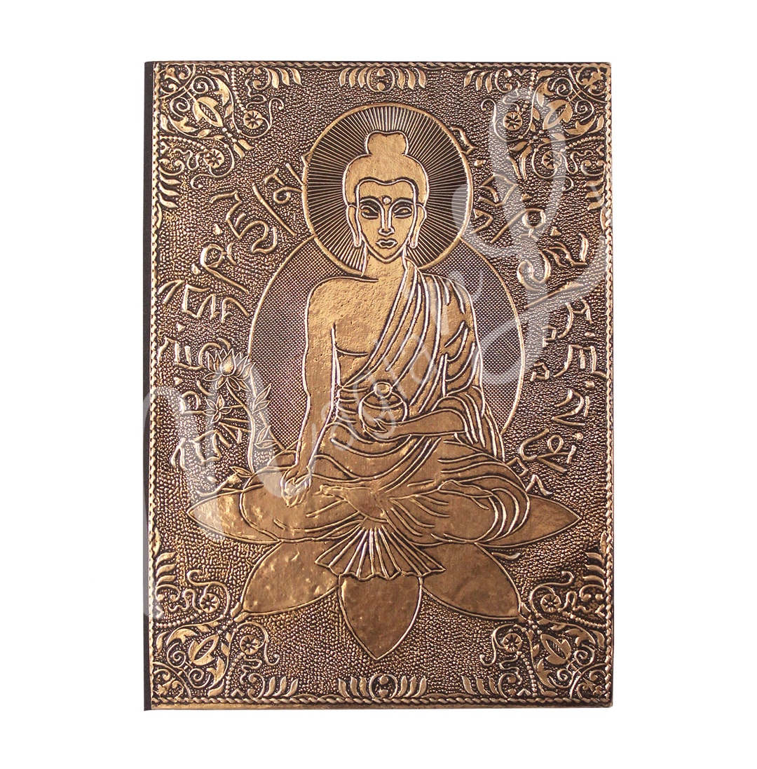 Diario Buda de la Medicina Chapado en Cobre 5X7"