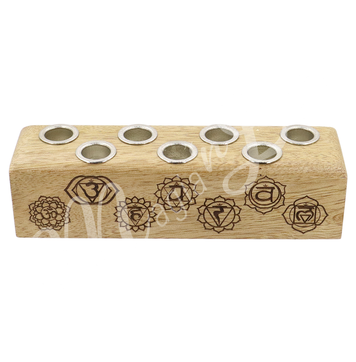 Candle Holder for 7 Mini Candles Engraved w Chakras