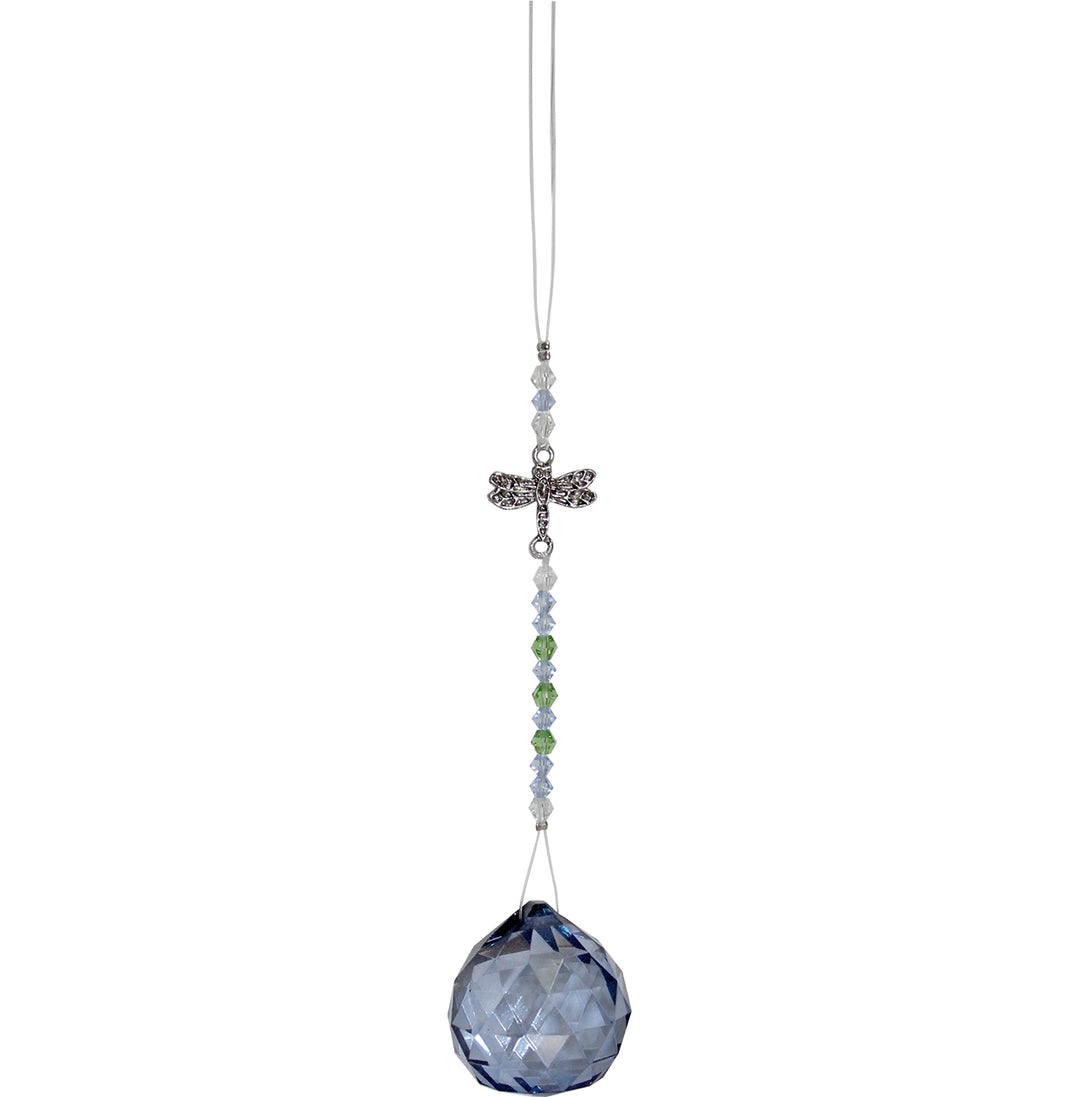 Hanging Dragonfly w Blue Crystal