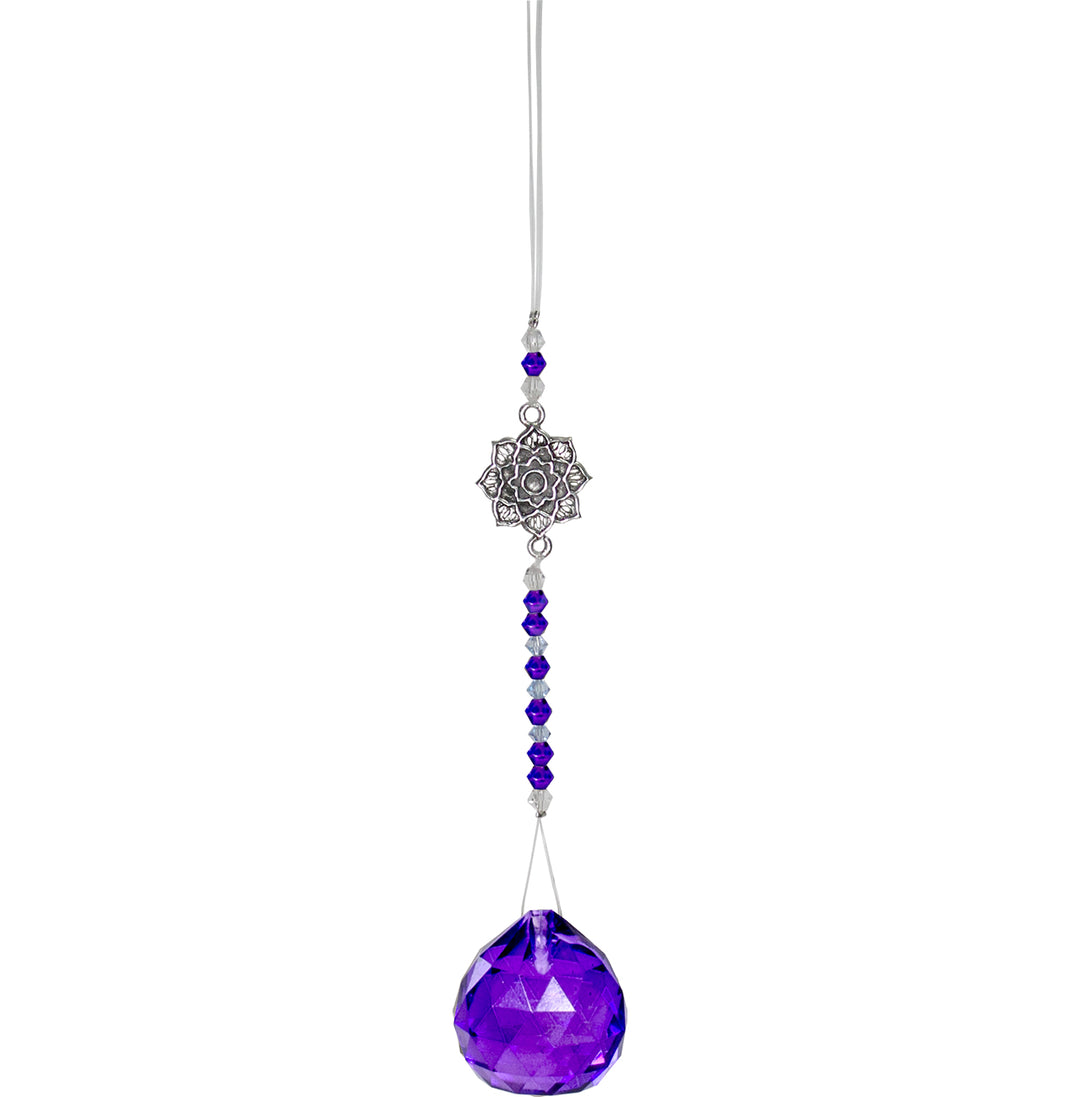 Hanging Lotus w Purple Crystal