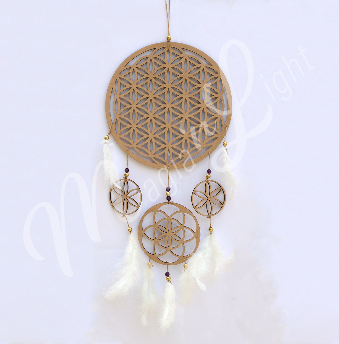 Dreamcatcher Wood Flower of Life 22"
