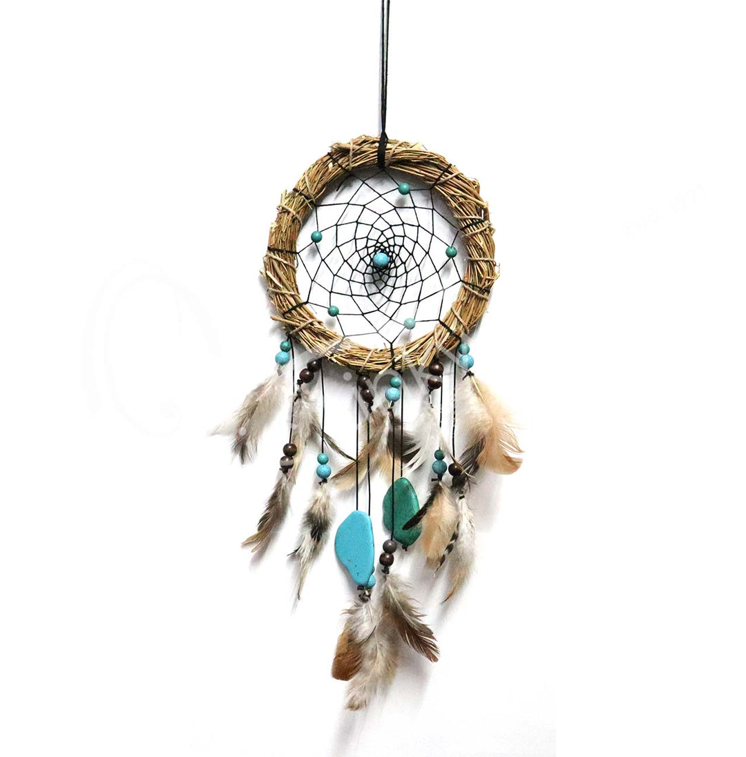 Dreamcatcher w Blue & Green Howlite 20"L