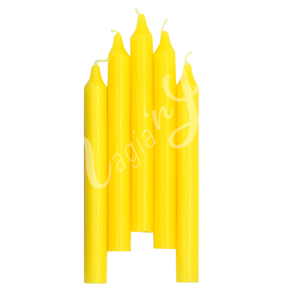 MINI CANDLE UNSCENTED YELLOW5"H X 0.5"DIA